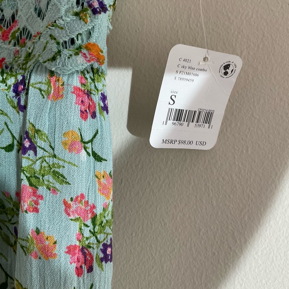 Free People Adella Slip Dress in Blue floral - Picture 5 of 7